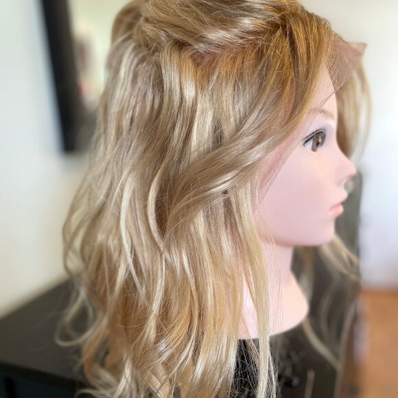 Golden Blonde Human Hair Wig - Picture 7 of 10
